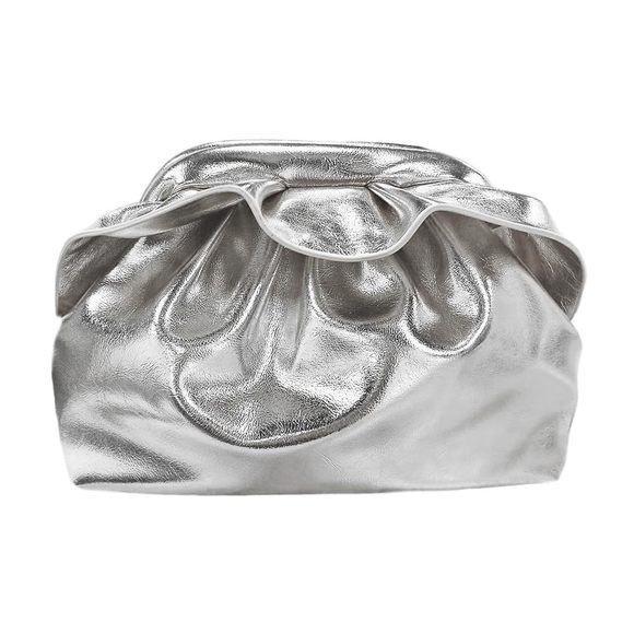 Pu Leather Clutch Handbags Ruched Bag Purse mal Dumpling Evening :P - Picture 1 of 6
